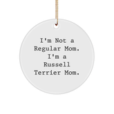 Russell Terrier Dog Mom Funny Christmas Unique Gift Circle Ornament, Gifts from Family to Russell Terrier Dog, Unique Holiday Decor - Image 1
